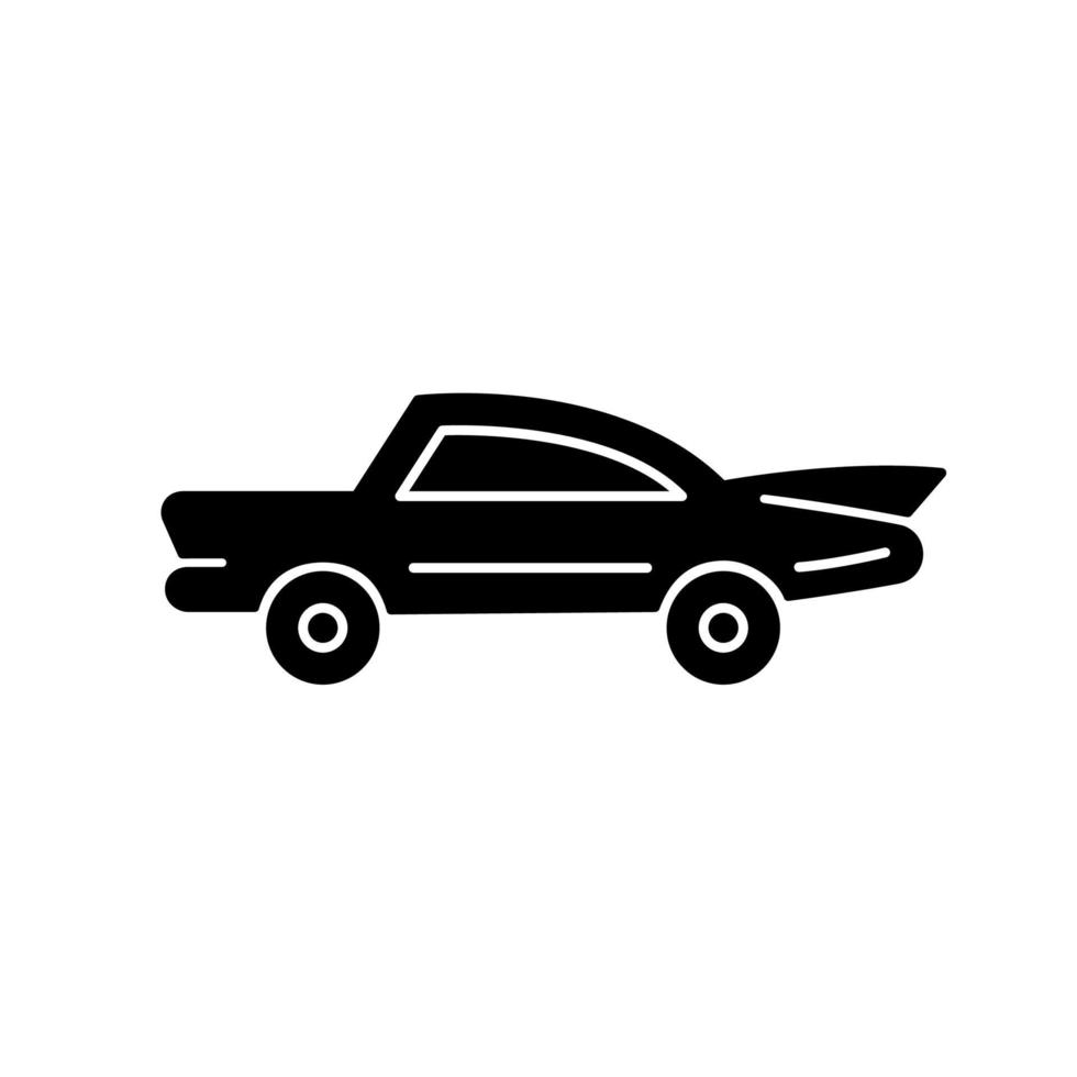 klassieke auto zwarte glyph-pictogram vector