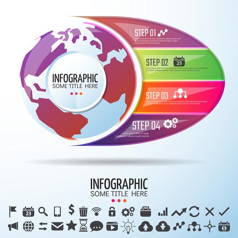 Wereldkaart Infographics ontwerpsjabloon vector