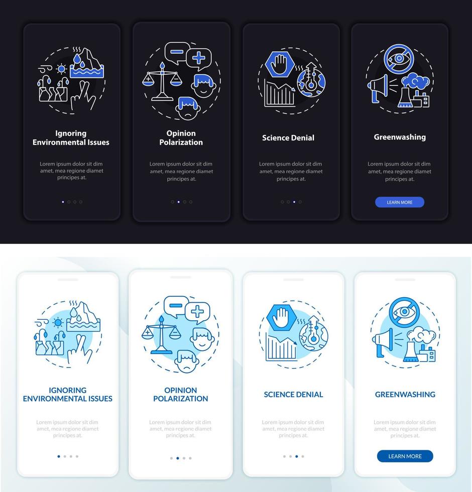 mening polarisatie onboarding mobiele app paginascherm vector