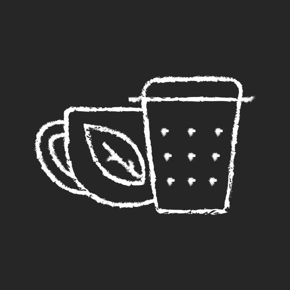 metalen thee-ei, zeef krijt wit pictogram op donkere achtergrond vector