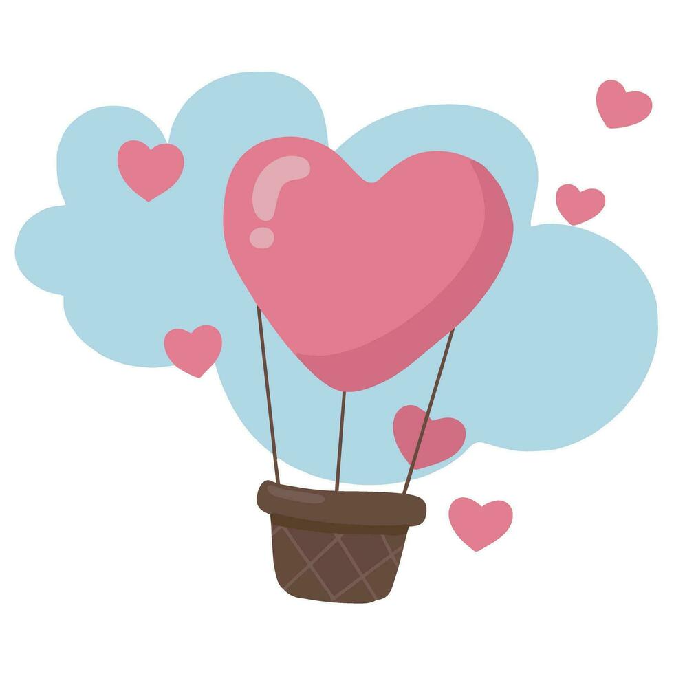 roze liefde lucht ballonnen illustratie vector