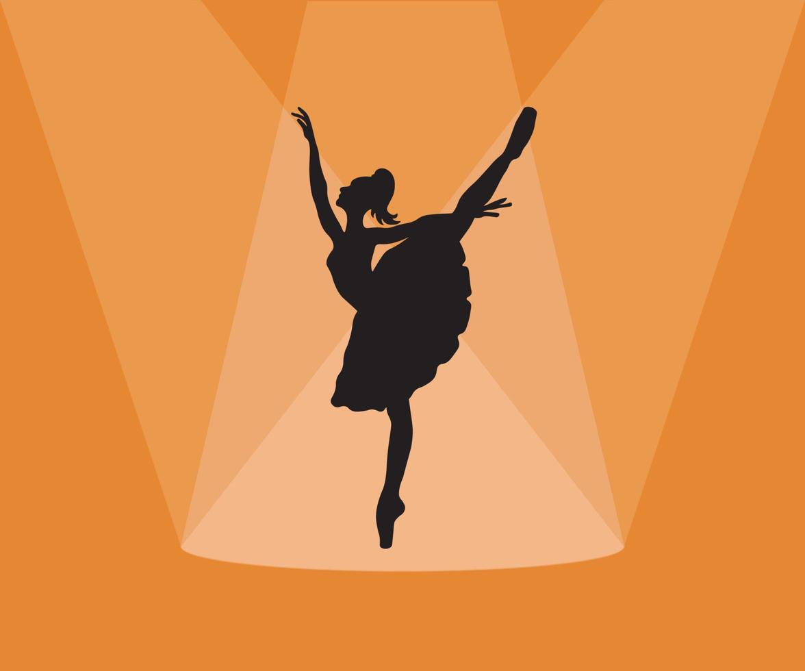 het silhouet van een ballerina in een dans vector