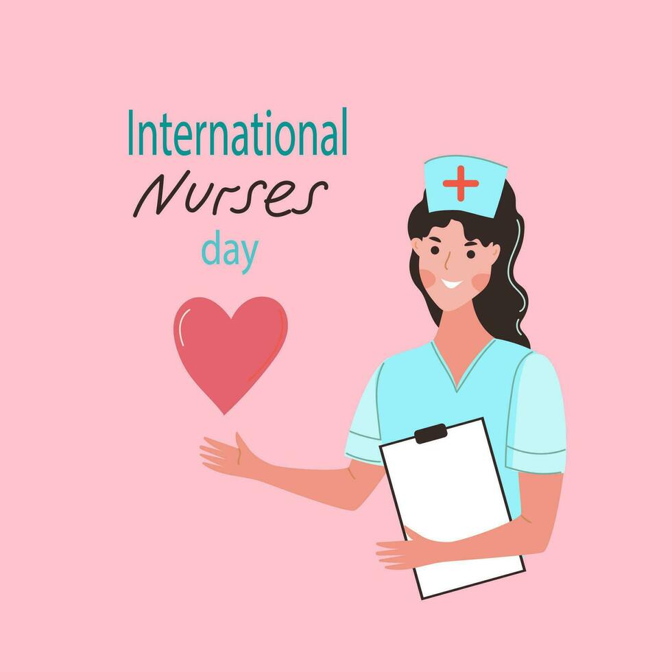 Internationale verpleegster dag banier achtergrond. vector vlak illustratie