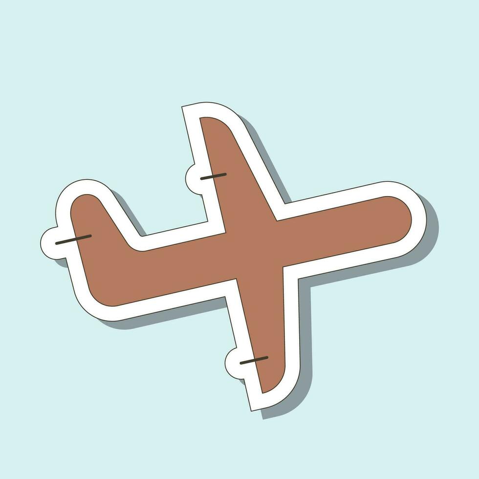 toerist sticker met vliegtuig vector
