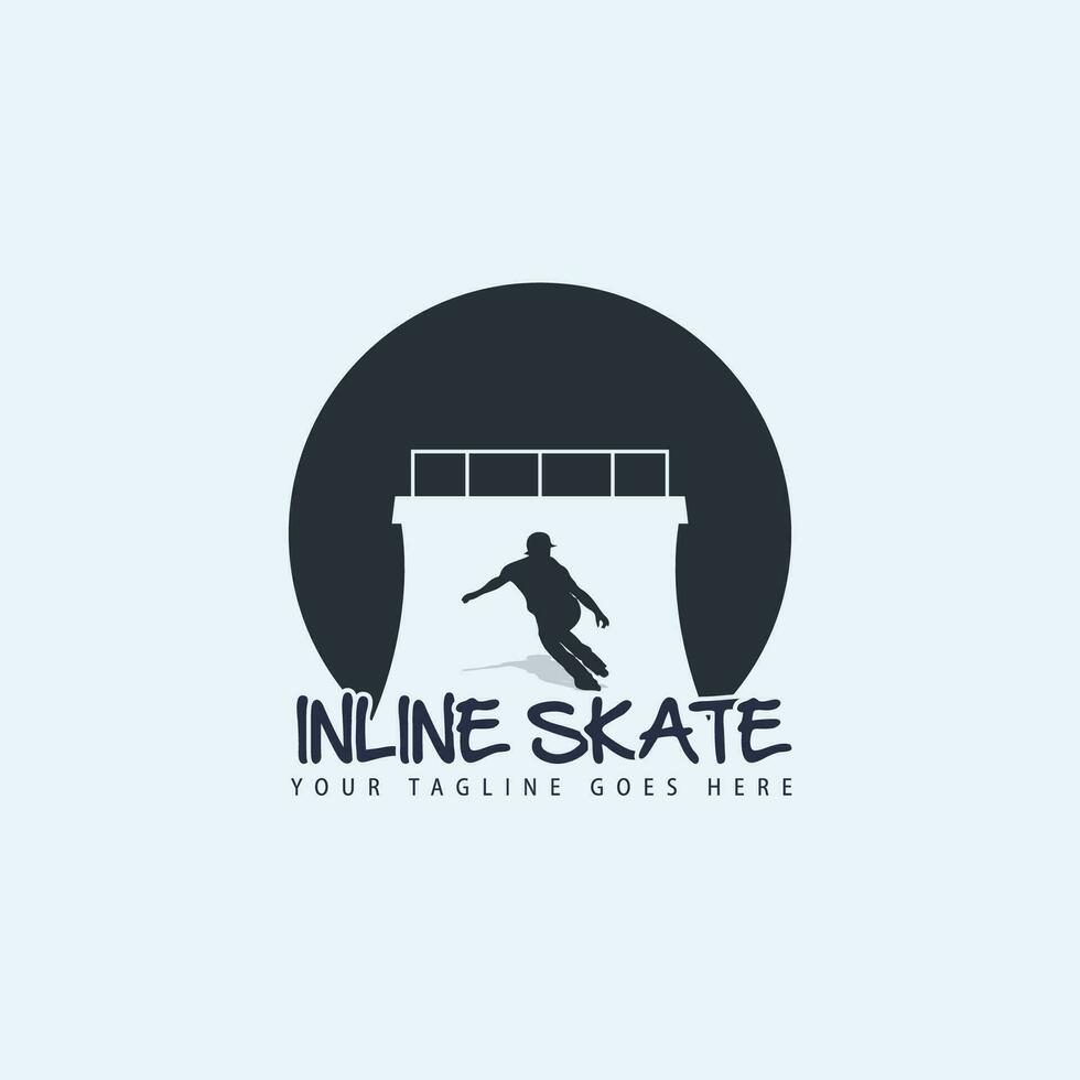 in lijn het schaatsen logo vector