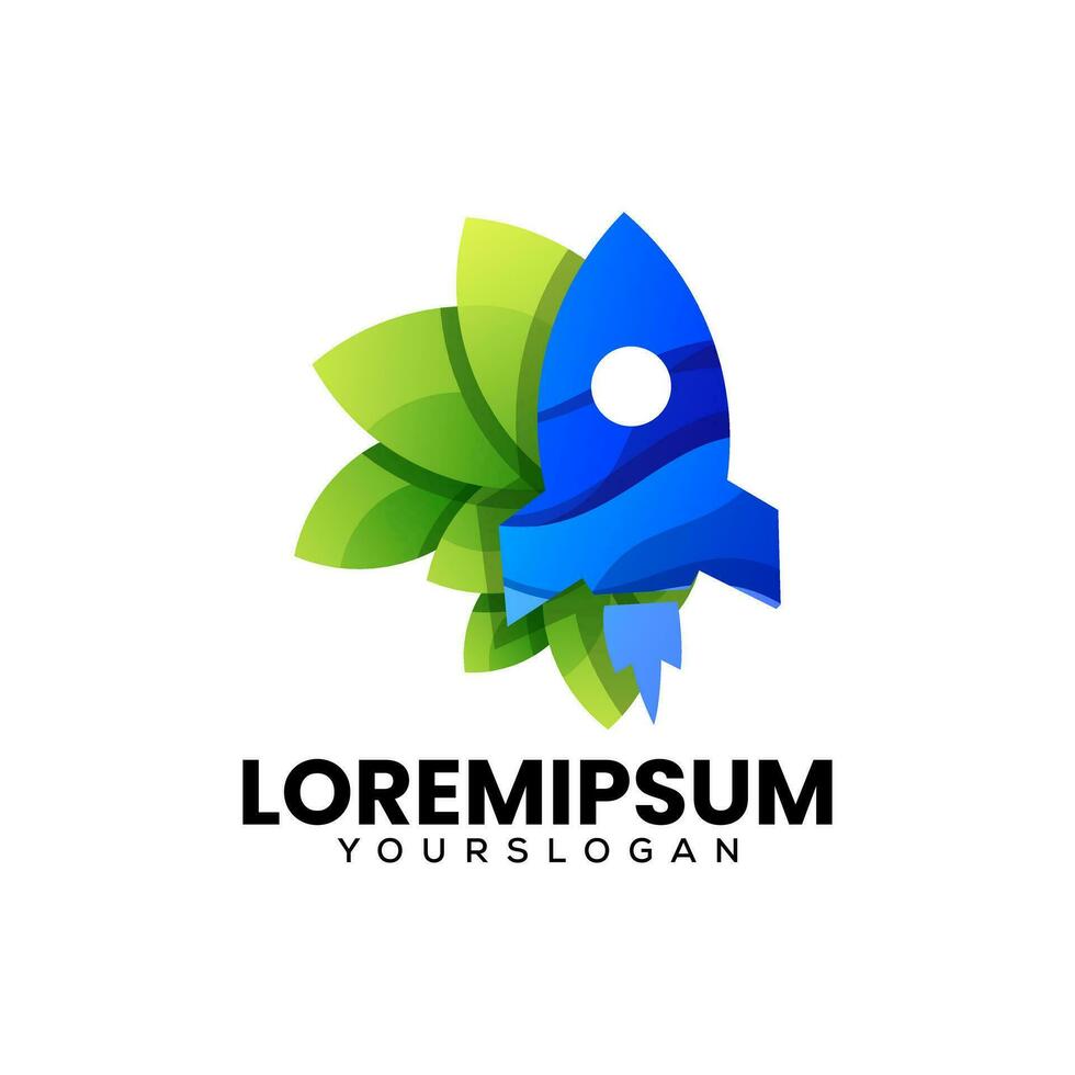 raket blad kleurrijk icoon logo ontwerp vector