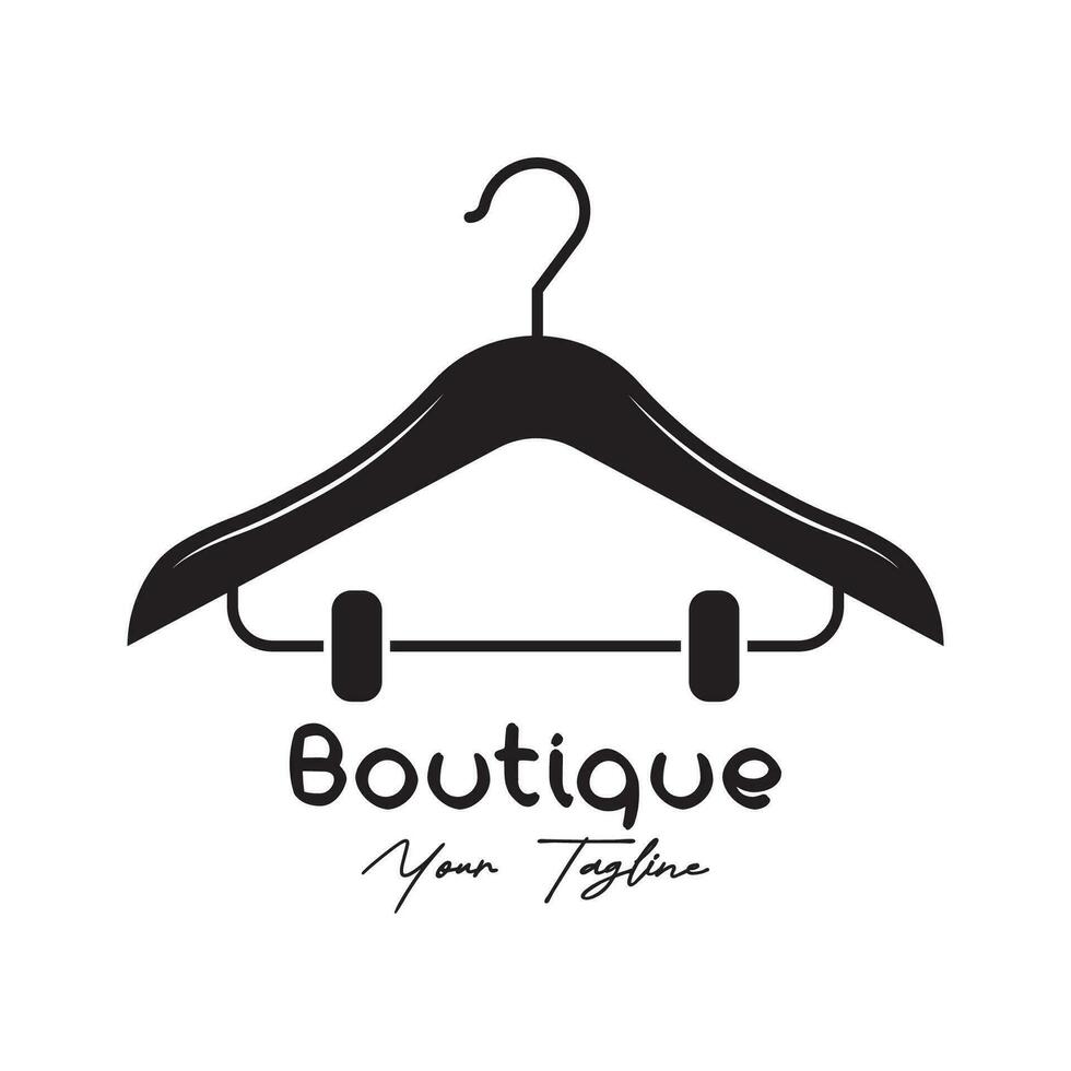 gemakkelijk kleren hanger logo ontwerp met creatief idee vector
