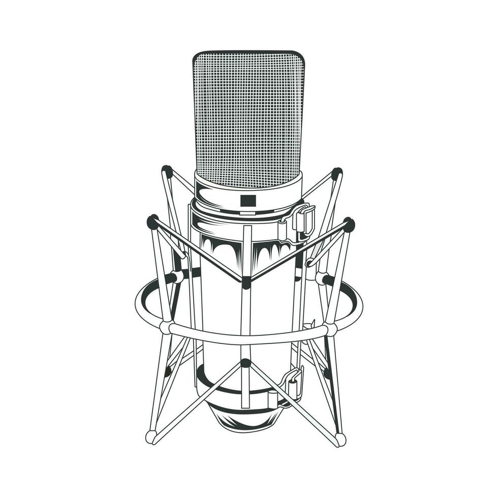 retro microfoon voorraad vector illustratie