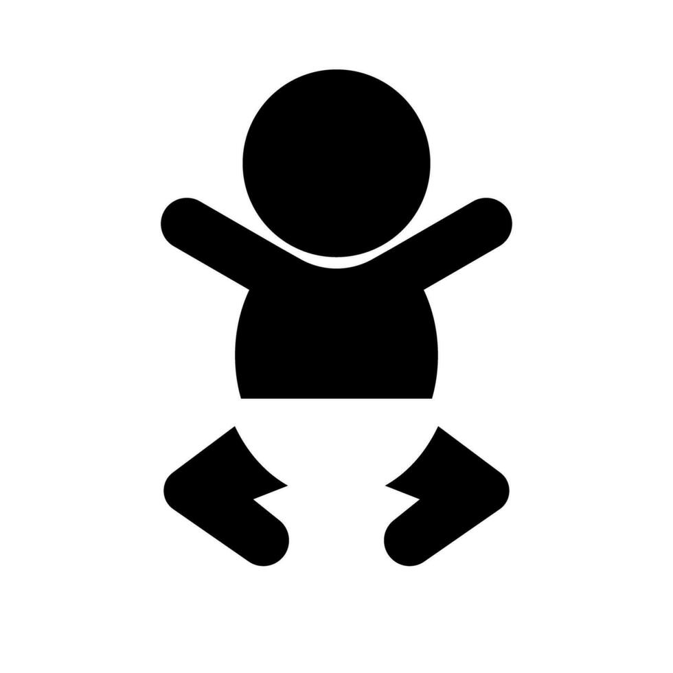 schattig baby silhouet icoon. vector. vector