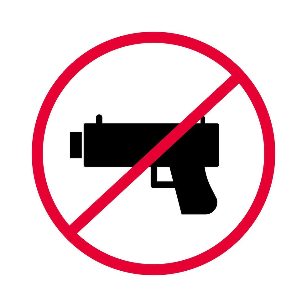 verbod van de gebruik van pistool. geweer controle voorschriften. vector. vector