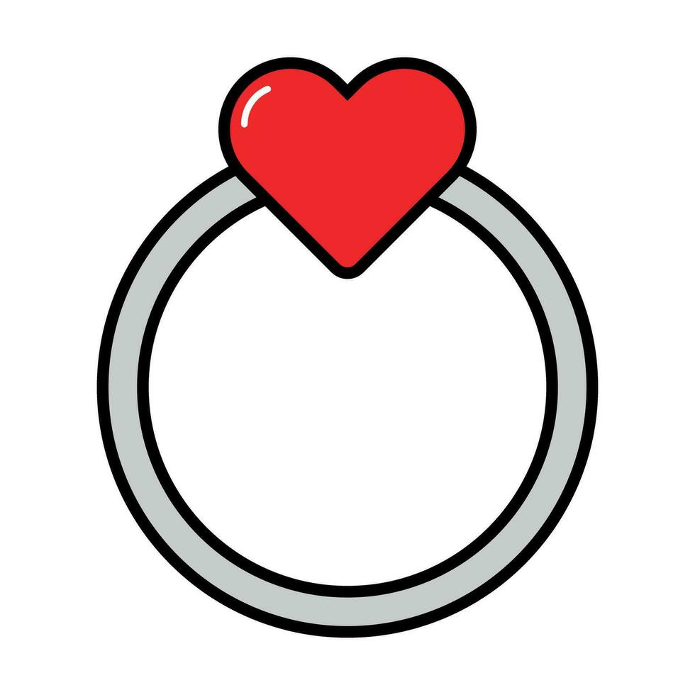 hart sieraden en bruiloft ring icoon. vector. vector