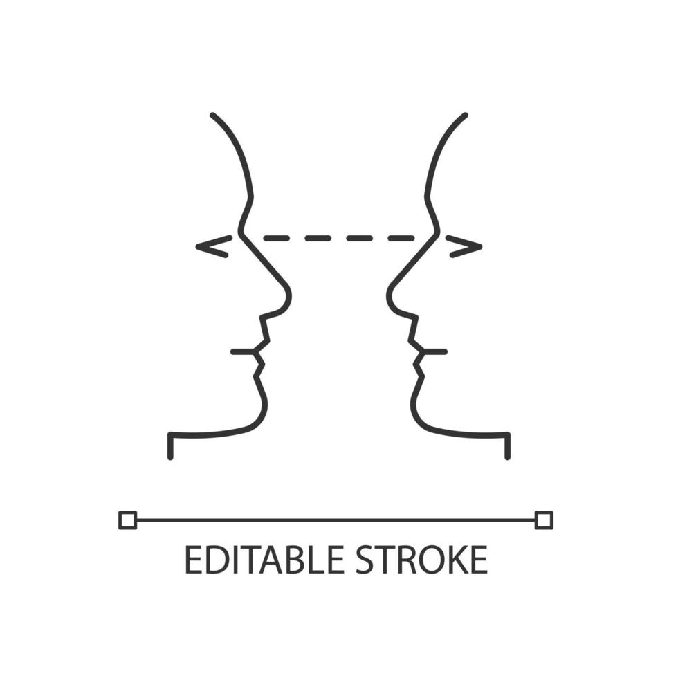 oogcontact lineair pictogram vector