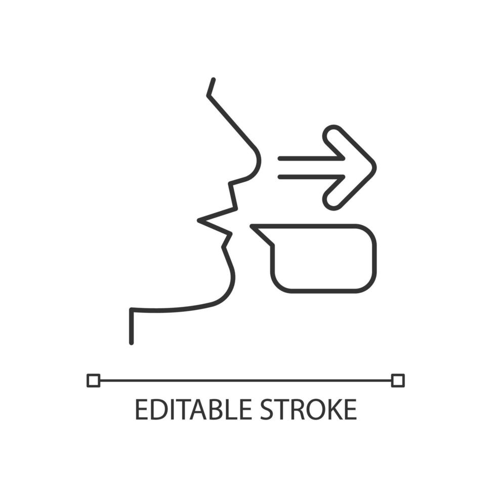 bericht afzender lineair pictogram vector