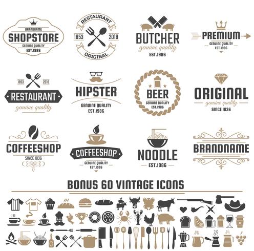 Vintage Retro Vector Labels voor banner