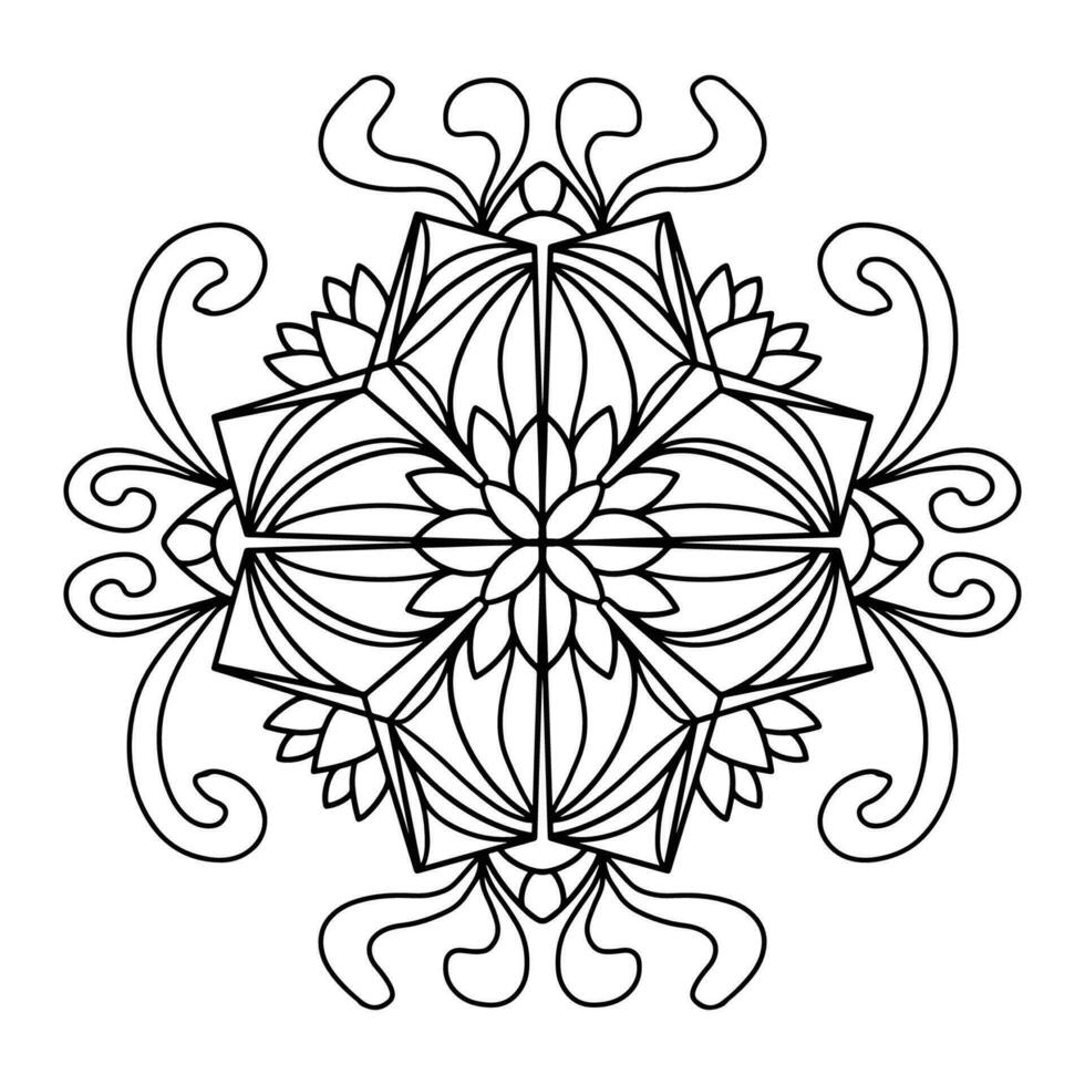 mandala bloem schets kunst vier, mooi zo voor grafisch ontwerp en decoratief middelen vector