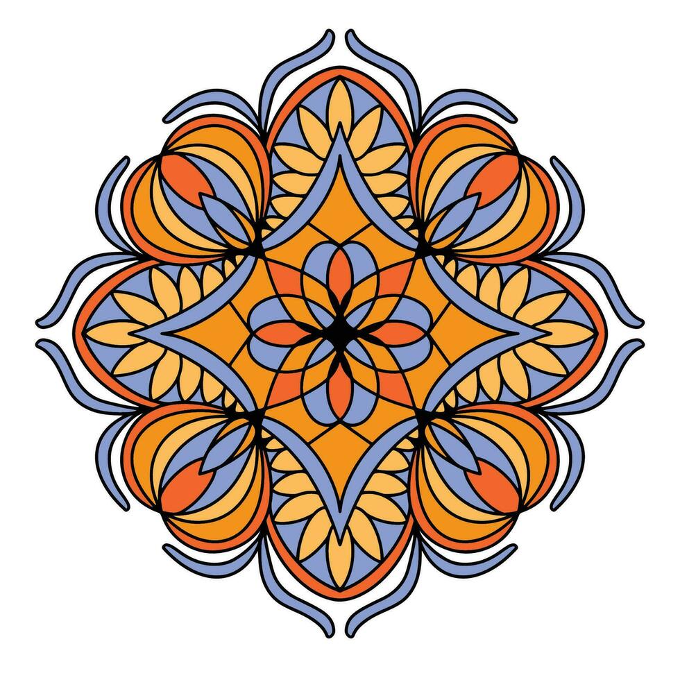 mandala bloem kunst zeven, met comfortabel kleuren, mooi zo voor grafisch ontwerp en decoratief middelen vector