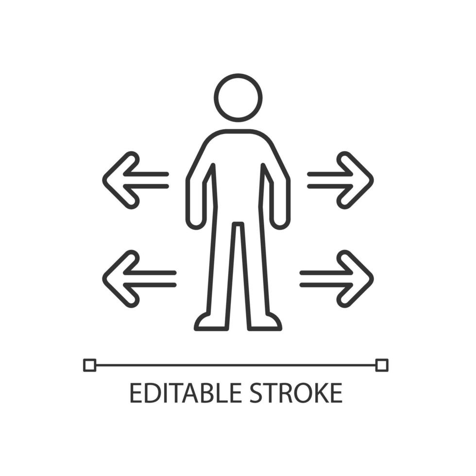 persoonlijke ruimte lineaire pictogram vector