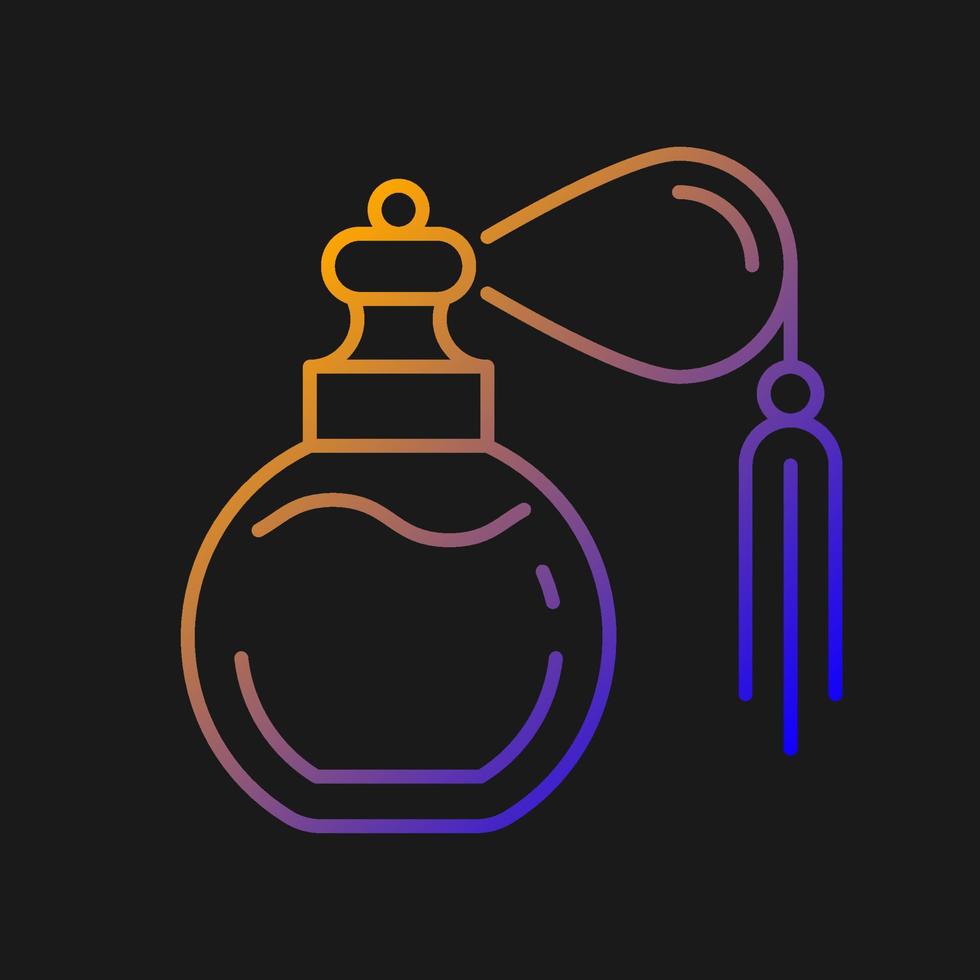 vintage parfum met pompgradiënt vectorpictogram voor donker thema vector