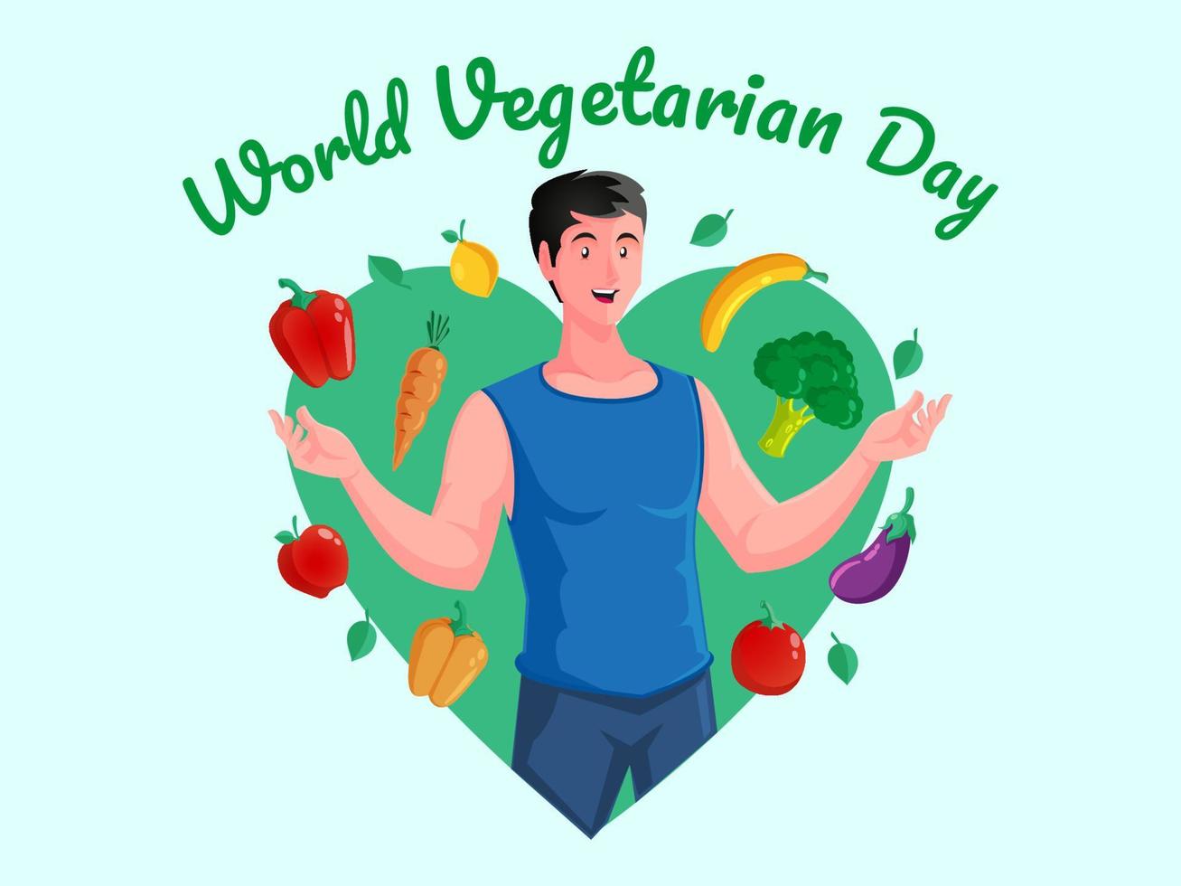 wereld vegetarische dag gezond vector