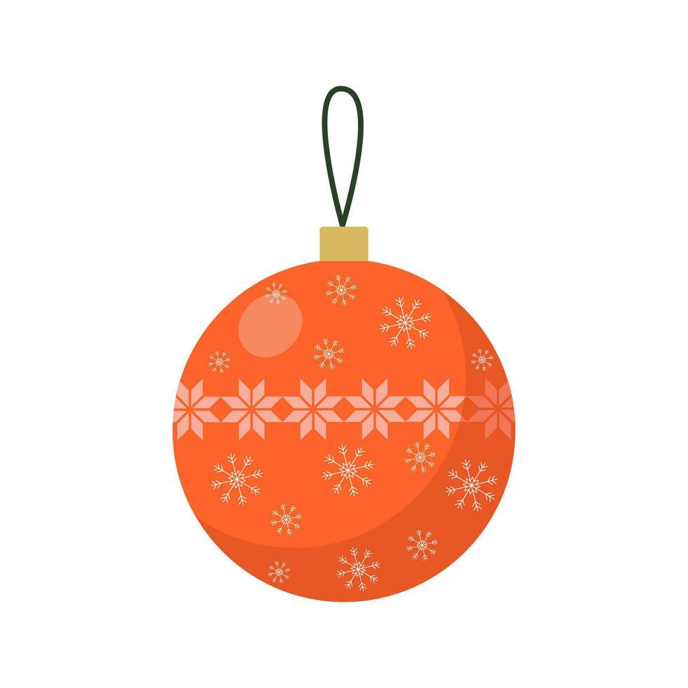 Kerstmis bal icoon. vector vakantie symbolen zijn geïsoleerd Aan een wit achtergrond in een vlak ontwerp. tekenfilm kleur illustratie. gelukkig nieuw jaar.