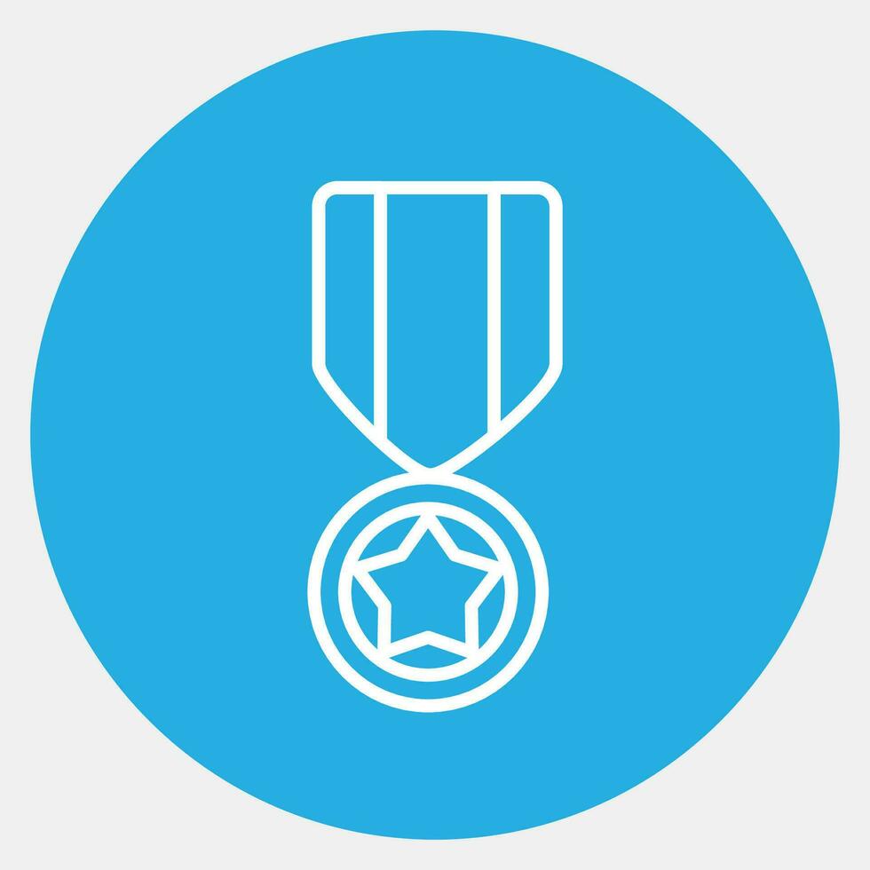 icoon medaille. leger elementen. pictogrammen in blauw ronde stijl. mooi zo voor afdrukken, affiches, logo, infografieken, enz. vector