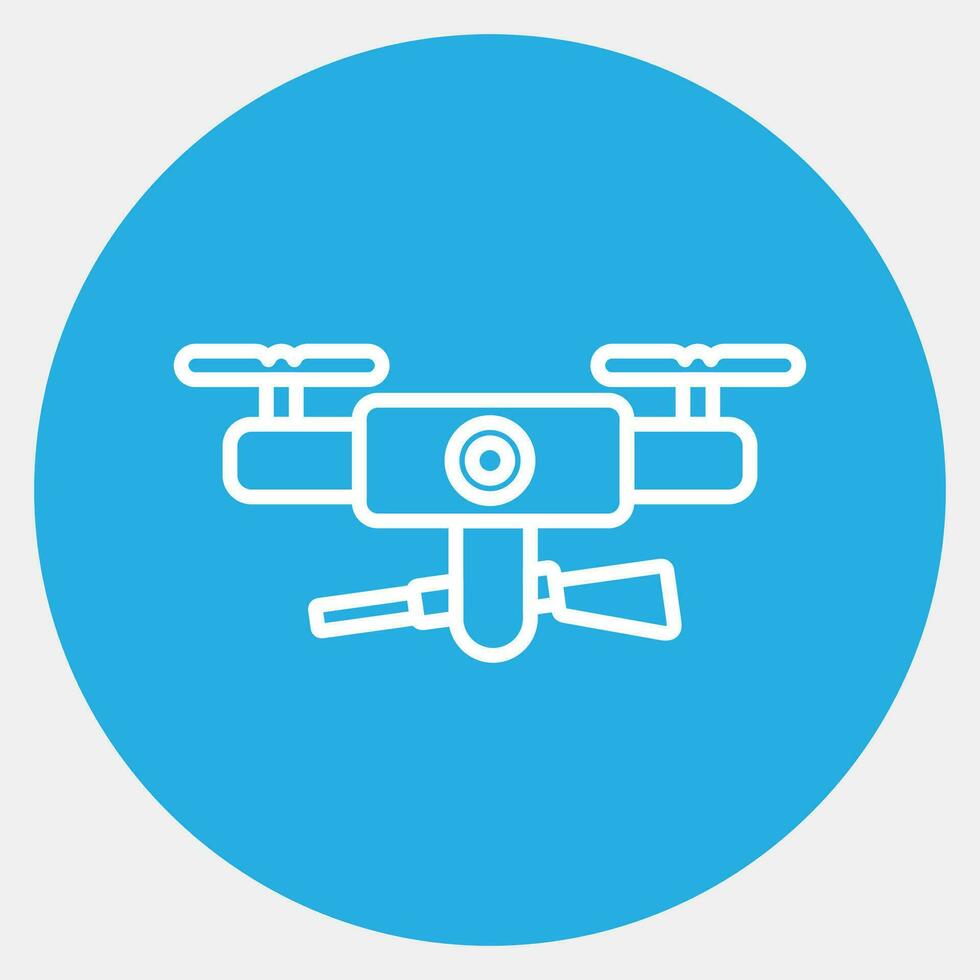 icoon leger drone. leger elementen. pictogrammen in blauw ronde stijl. mooi zo voor afdrukken, affiches, logo, infografieken, enz. vector