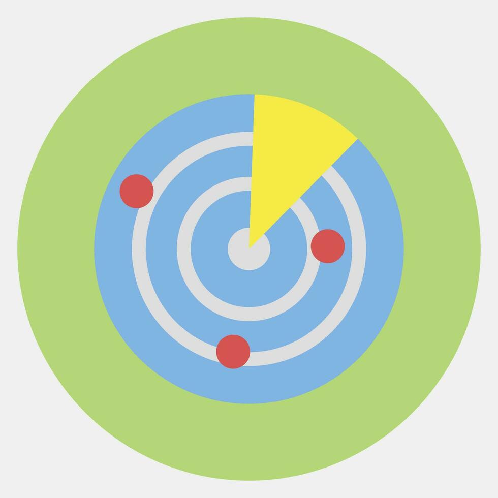 icoon radar. leger elementen. pictogrammen in kleur maat stijl. mooi zo voor afdrukken, affiches, logo, infografieken, enz. vector