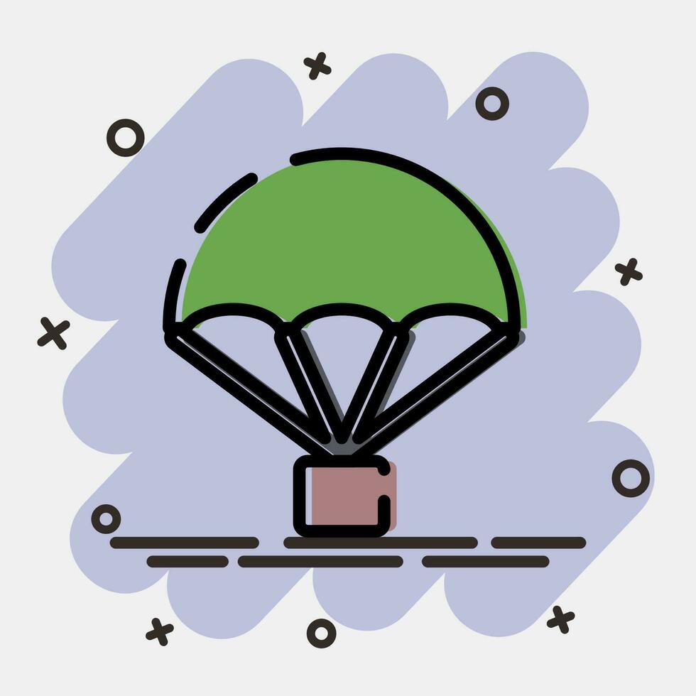 icoon parachute. leger elementen. pictogrammen in grappig stijl. mooi zo voor afdrukken, affiches, logo, infografieken, enz. vector