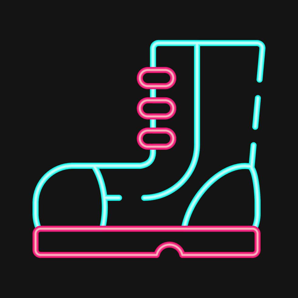 icoon leger laarzen. leger elementen. pictogrammen in neon stijl. mooi zo voor afdrukken, affiches, logo, infografieken, enz. vector