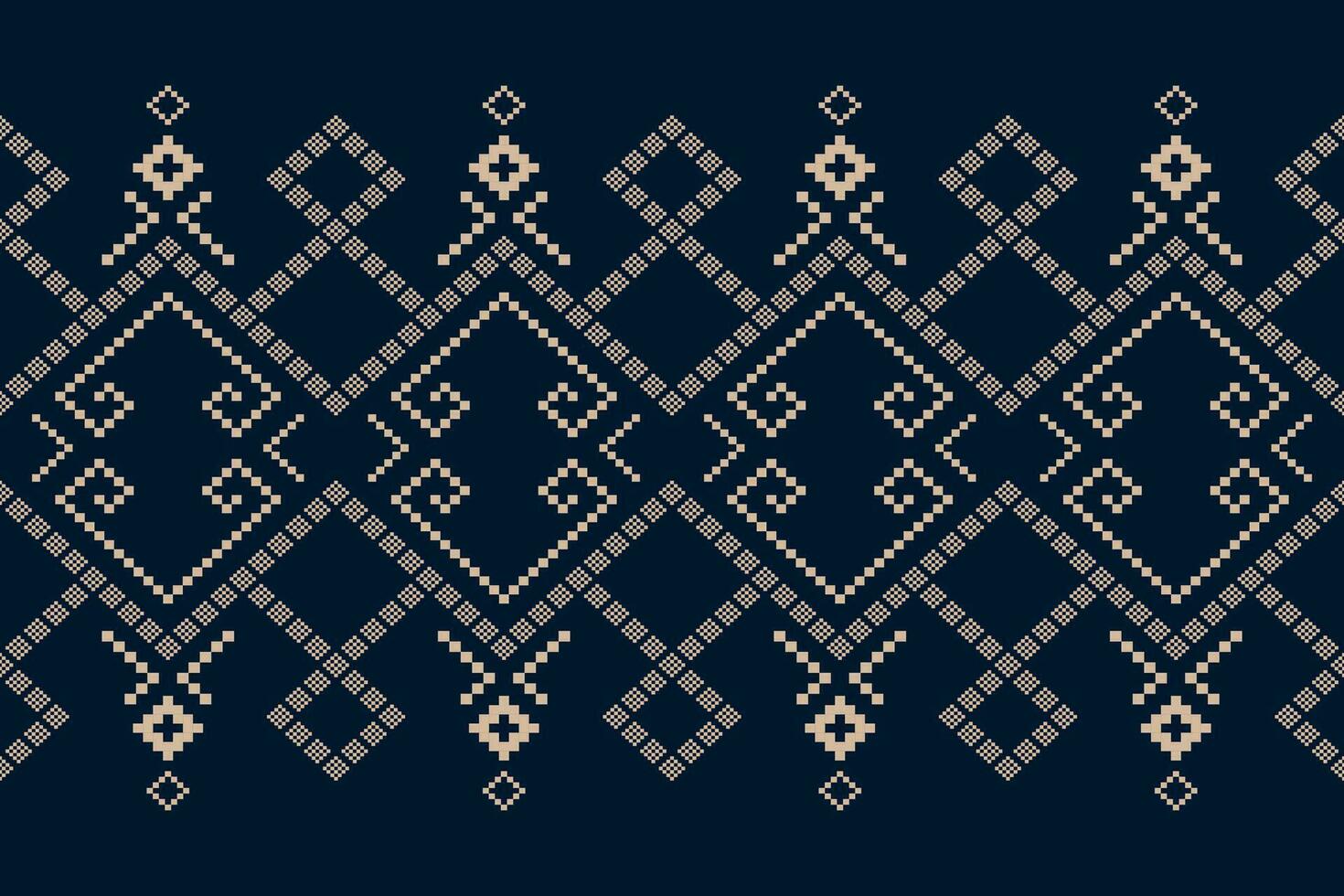 indigo marine blauw meetkundig traditioneel etnisch patroon ikat naadloos patroon abstract ontwerp voor kleding stof afdrukken kleding jurk tapijt gordijnen en sarong aztec Afrikaanse Indisch Indonesisch vector