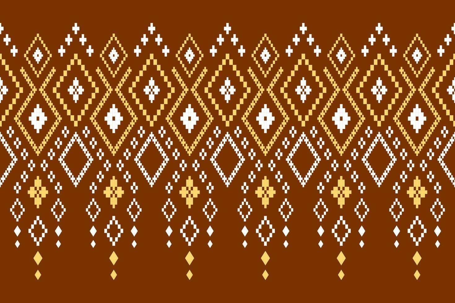 oranje jaargangen kruis steek traditioneel etnisch patroon paisley bloem ikat achtergrond abstract aztec Afrikaanse Indonesisch Indisch naadloos patroon voor kleding stof afdrukken kleding jurk tapijt gordijnen en sarong vector