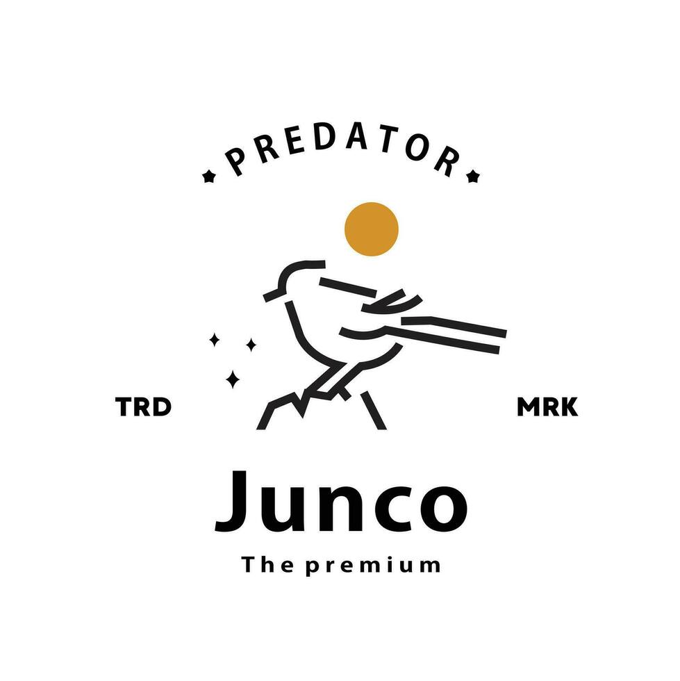 wijnoogst retro hipster junco logo vector schets monoline kunst icoon