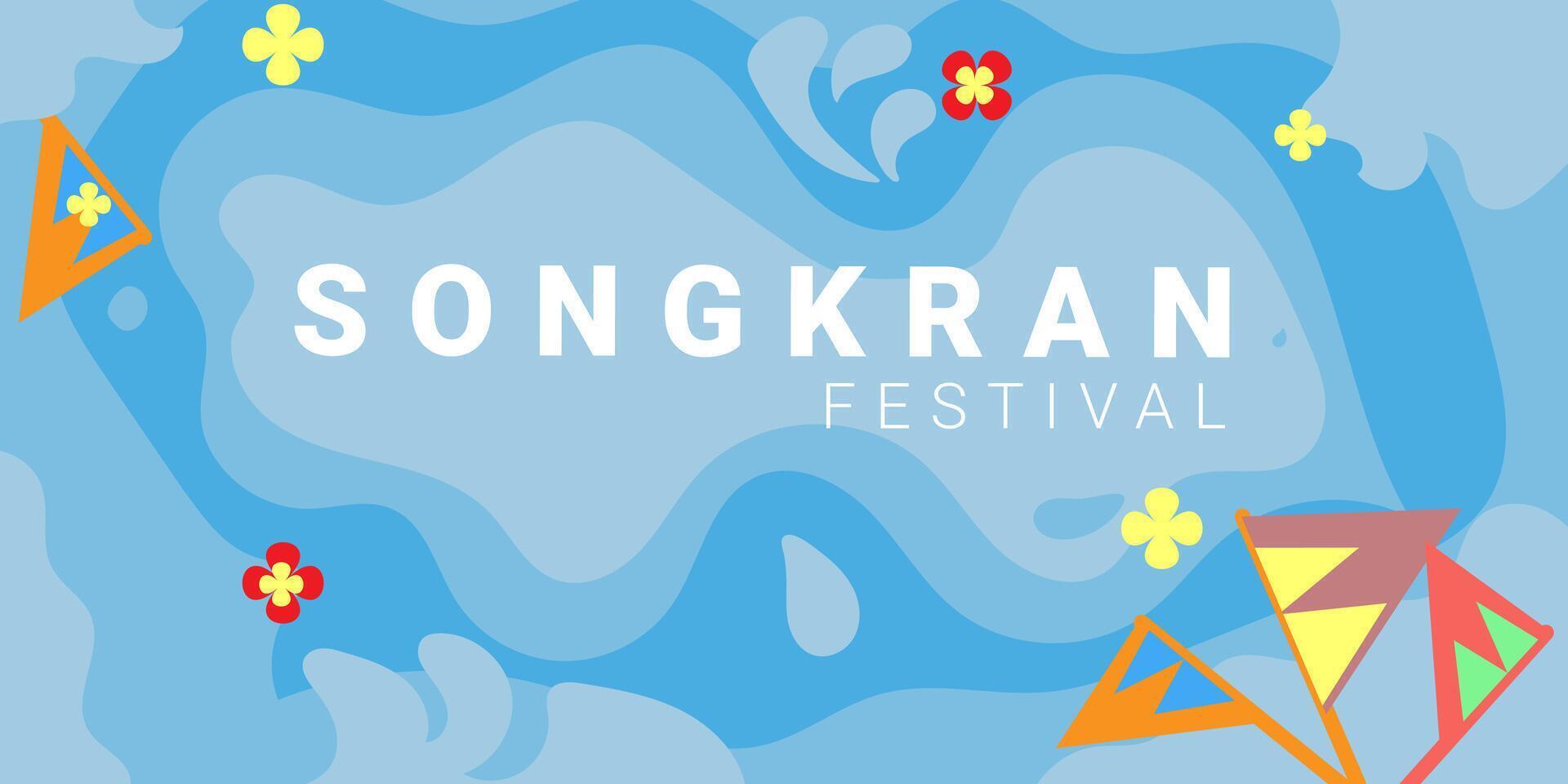 songkran festival banner vector