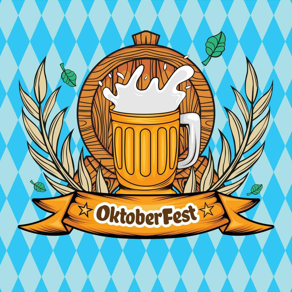 sociaal media post voor bier festival dag. vector