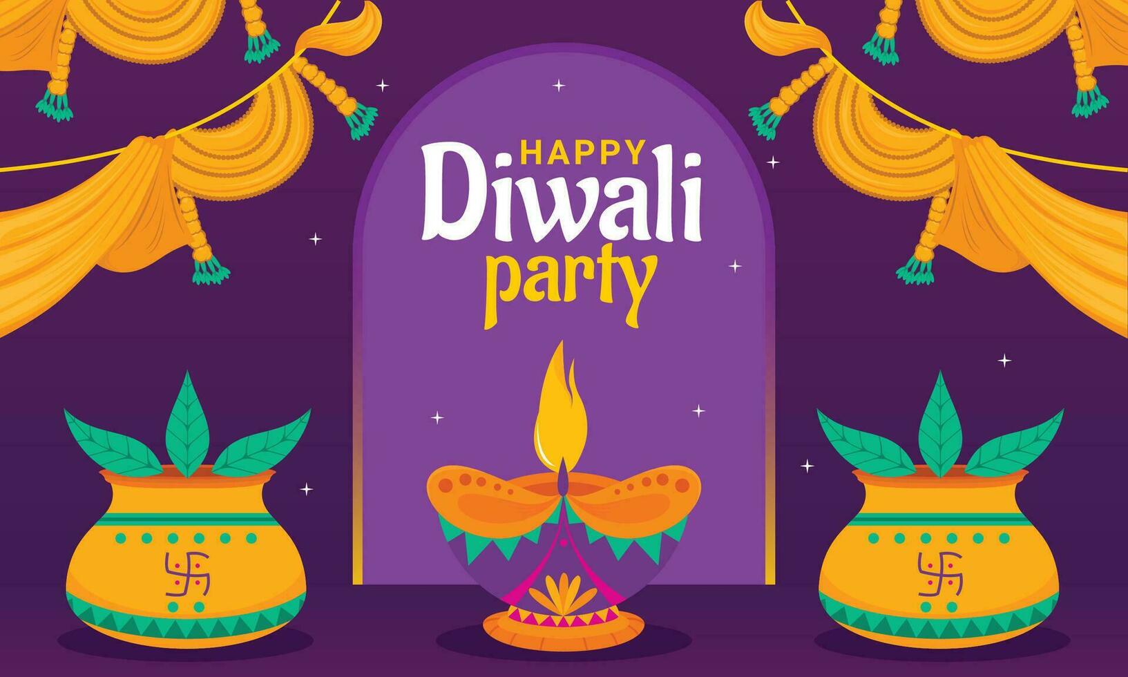 elegant vlak vector concept van diwali festival groeten