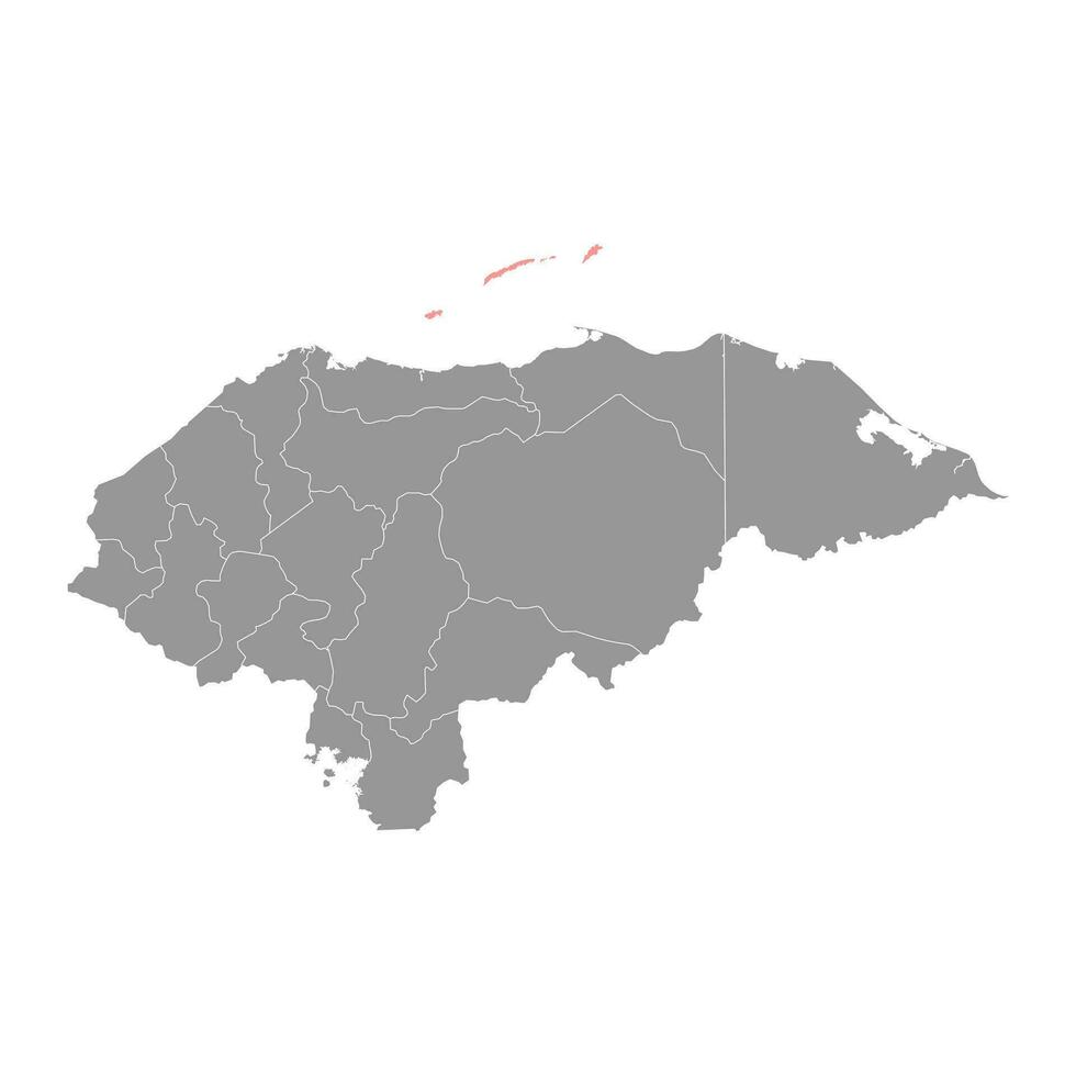 baai eilanden afdeling kaart, administratief divisie van Honduras. vector illustratie.