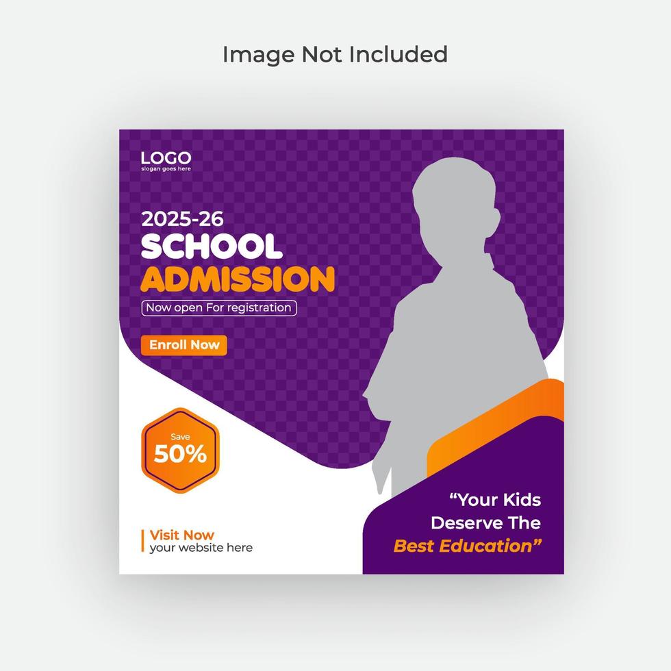 school toelating social media post en toelating webbanner, flyer pro download vector