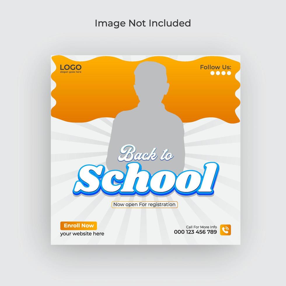 school toelating social media post en toelating webbanner, flyer pro download vector