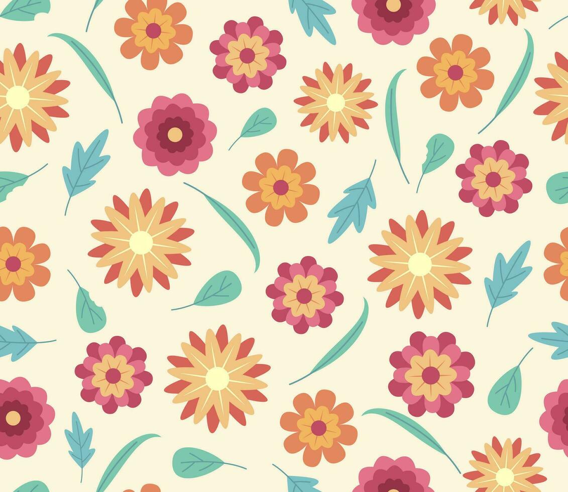 naadloos patroon van kleurrijk bloemen bloeiend voor bloemen concept achtergrond vector