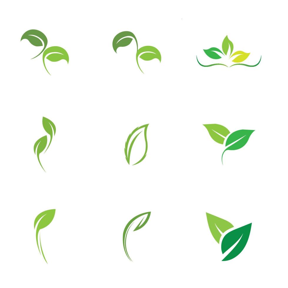 logo's van groen blad ecologie natuur element vector