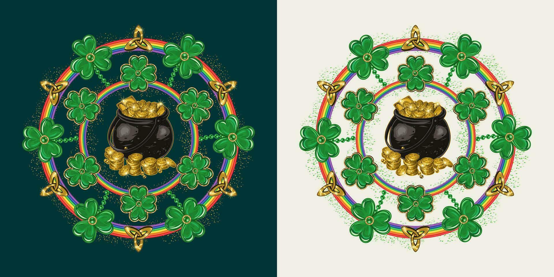 circulaire st patricks dag patroon Leuk vinden mandala vector