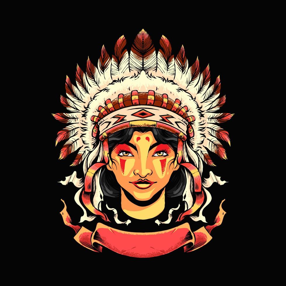 apache meisje illustratie vector