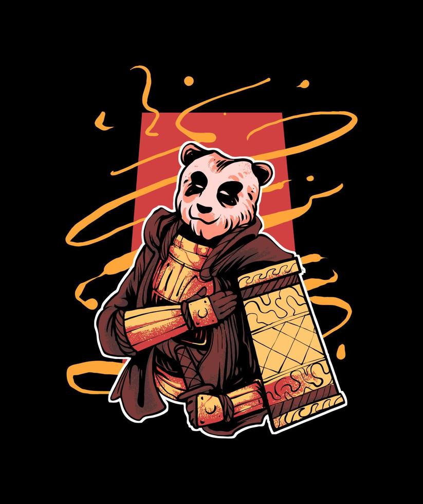 samoerai panda ronin illustratie vector