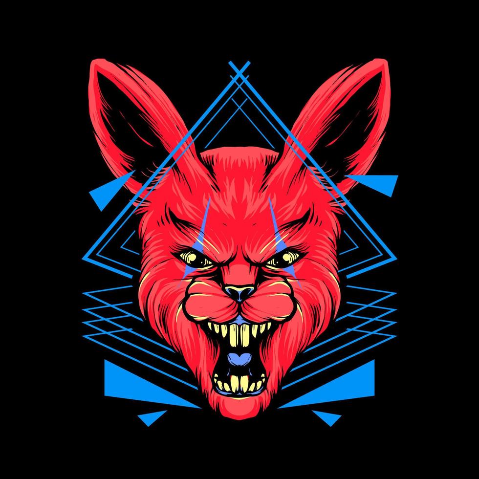 rode konijn hoofd illustratie vector