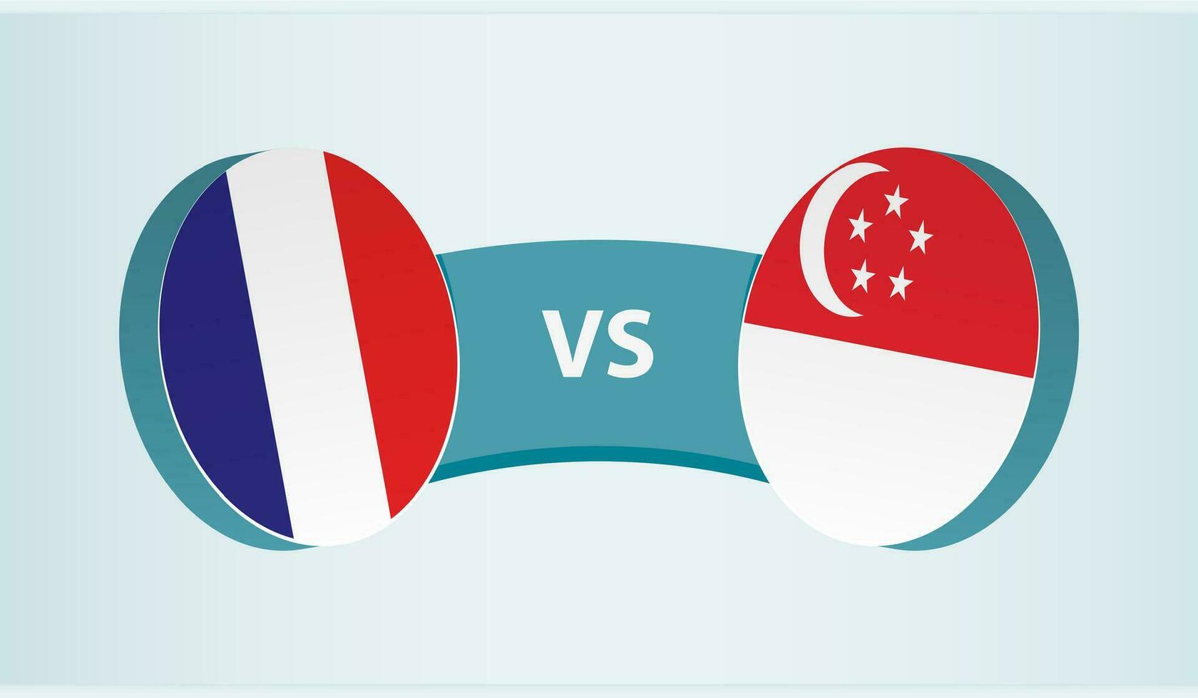 Frankrijk versus Singapore, team sport- wedstrijd concept. vector