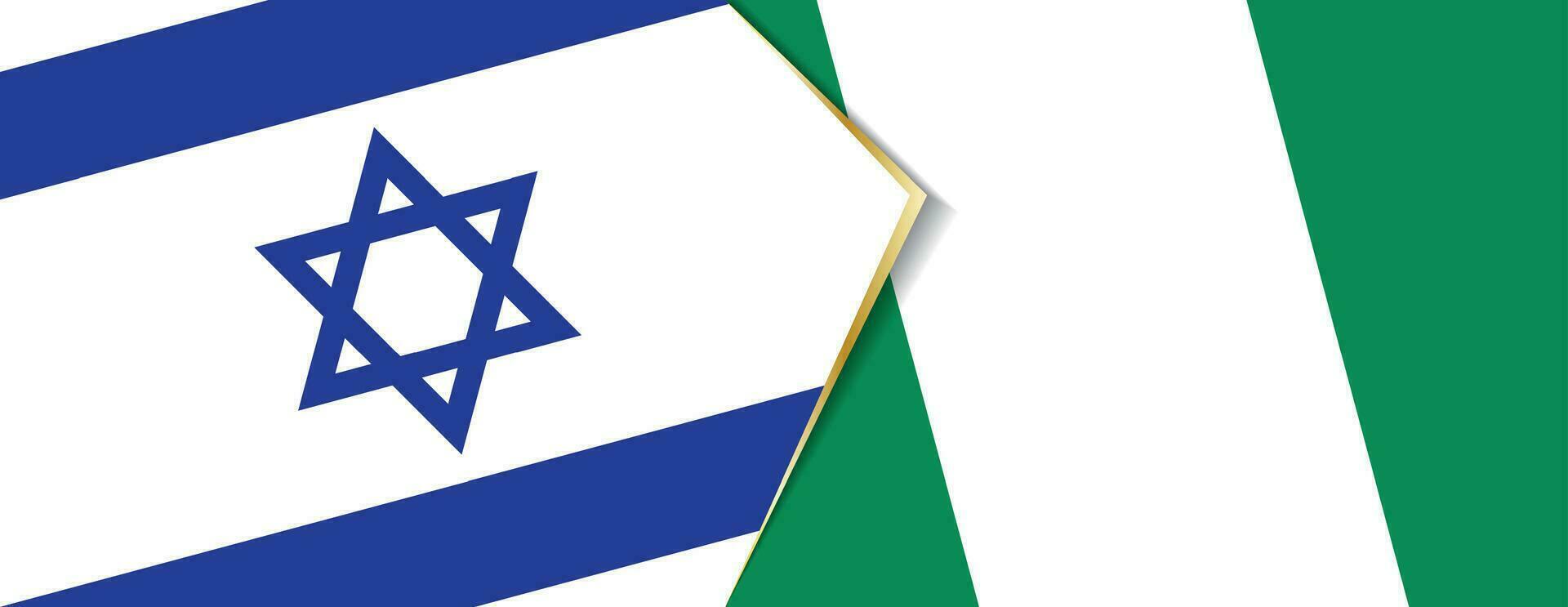 Israël en Nigeria vlaggen, twee vector vlaggen.