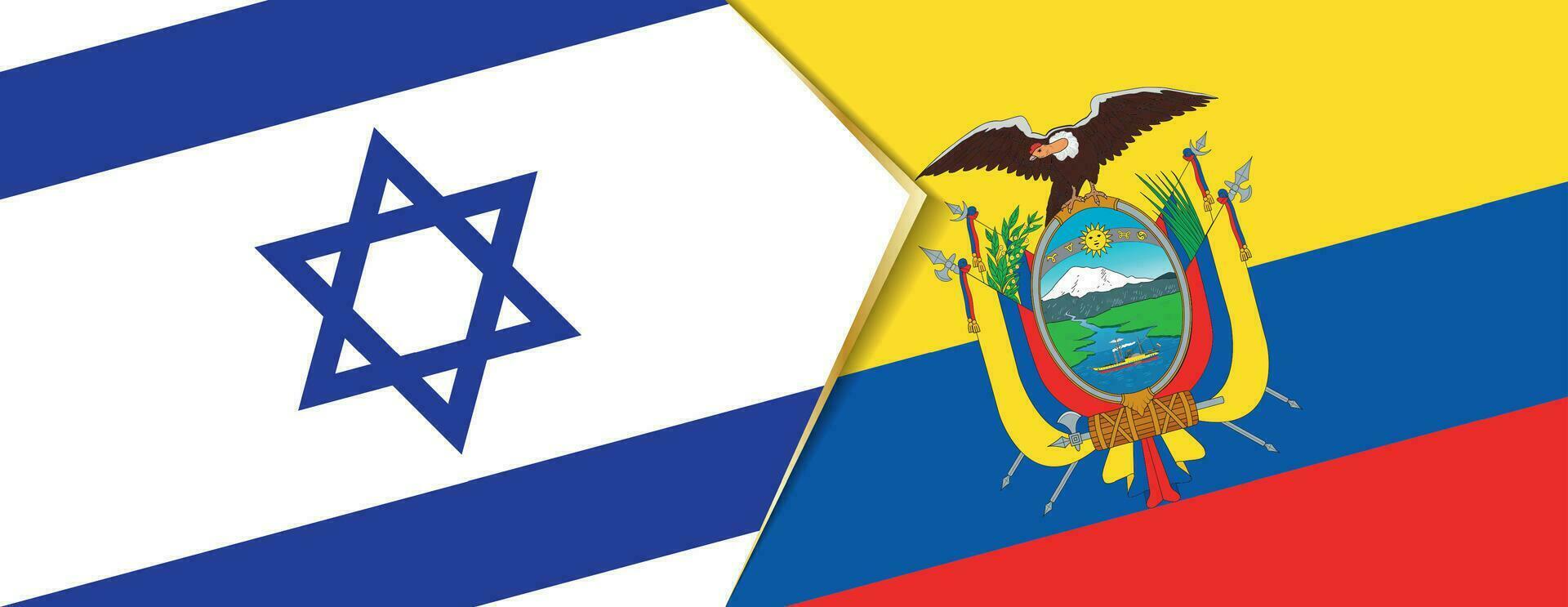 Israël en Ecuador vlaggen, twee vector vlaggen.