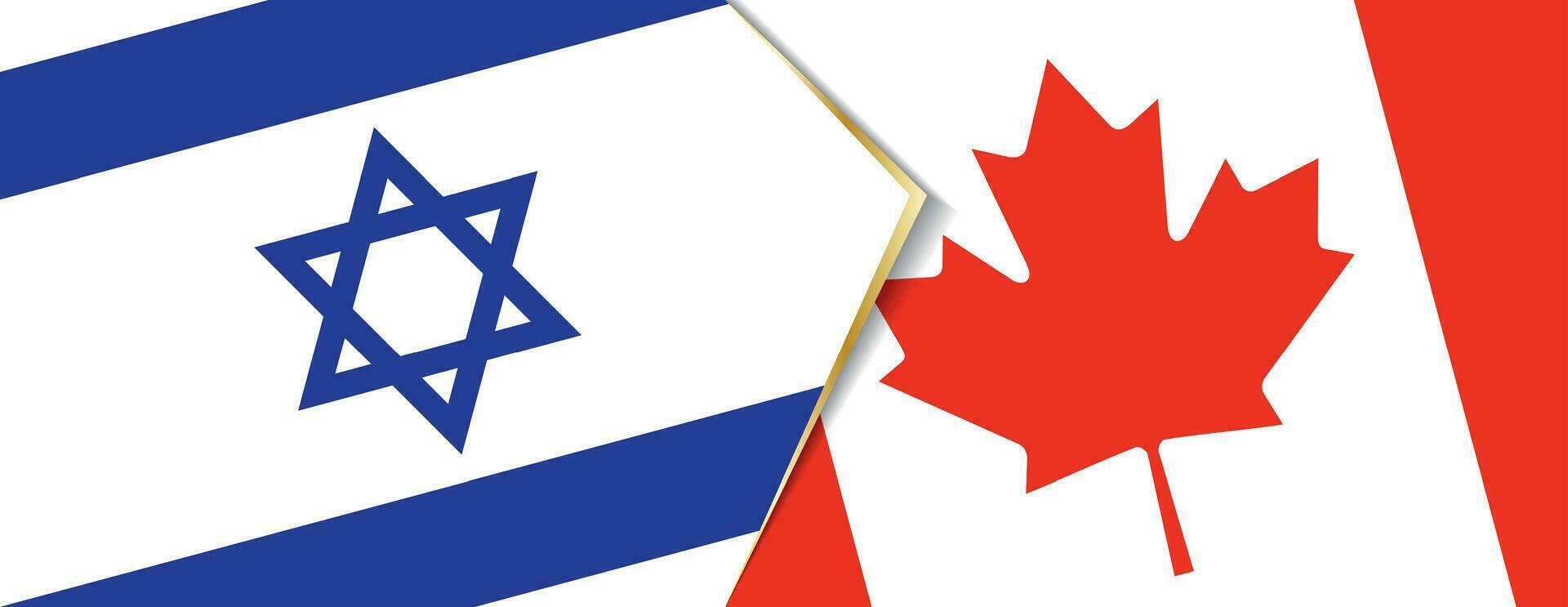 Israël en Canada vlaggen, twee vector vlaggen.