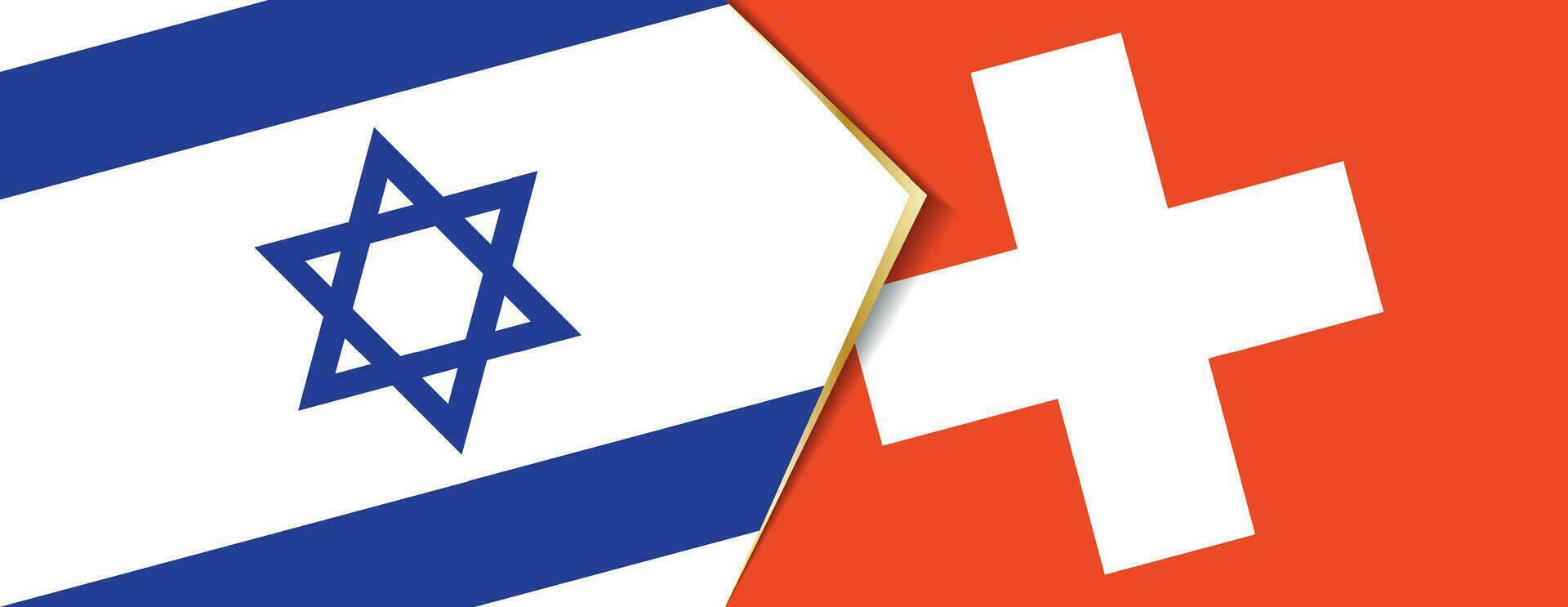 Israël en Zwitserland vlaggen, twee vector vlaggen.