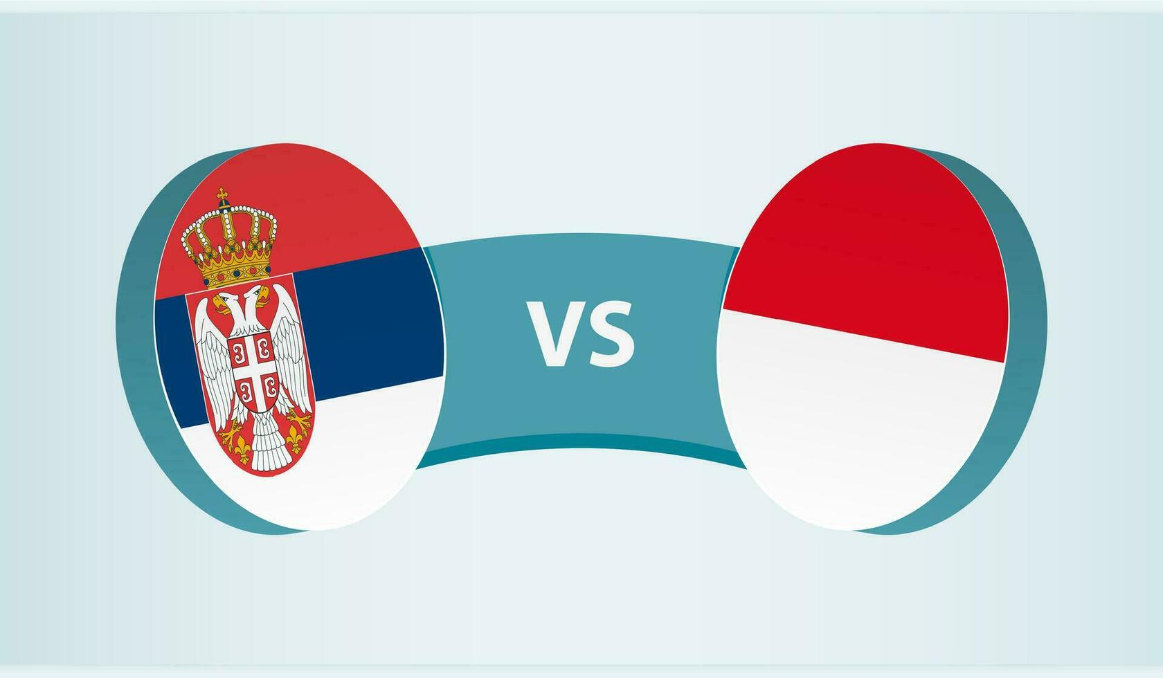 Servië versus Indonesië, team sport- wedstrijd concept. vector